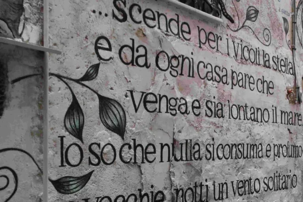 Salerno Murales Alfonso Gatto centro storico Fornelle